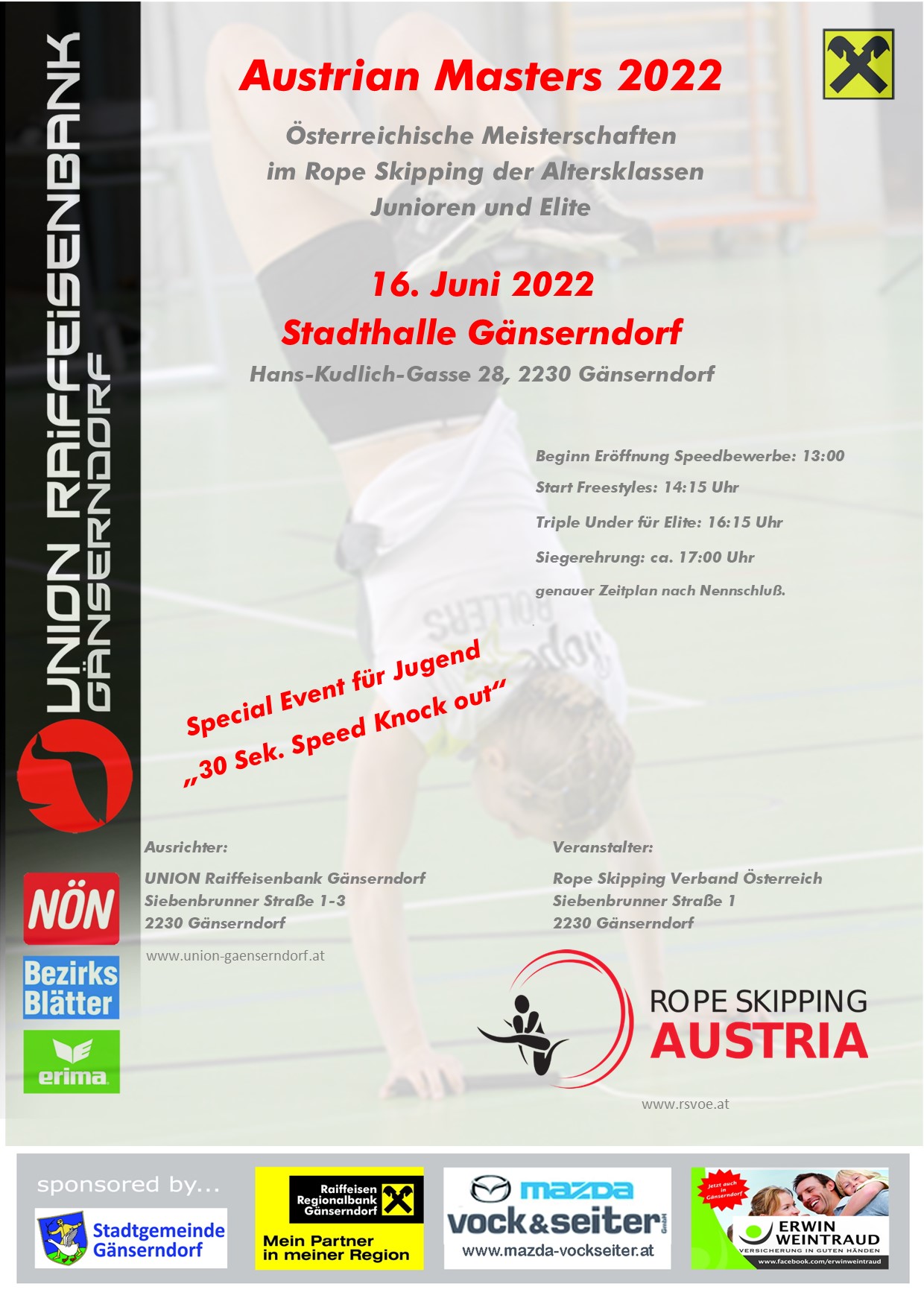 Rope Skipping Austrian Masters 2022 (JuniorInnen und Elite)